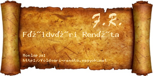 Földvári Renáta névjegykártya